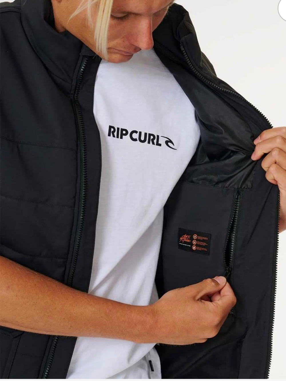 NEW Rip Curl Anti Series Ridge Insulated Vest Medium Black Pockets Surf Utility - Picture 11 of 16